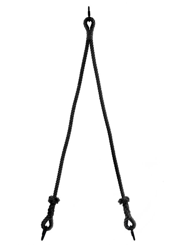 Triangle Hanging  BLACK rope Ø24mm for aerial rings +  carabinas n°9