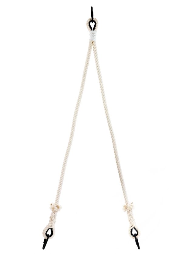 Triangle Hanging WHITE rope Ø24mm for aerial rings +  carabinas n°9