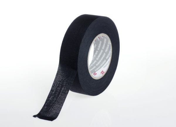 Black adhesive coton tape roll 38mm x 50m