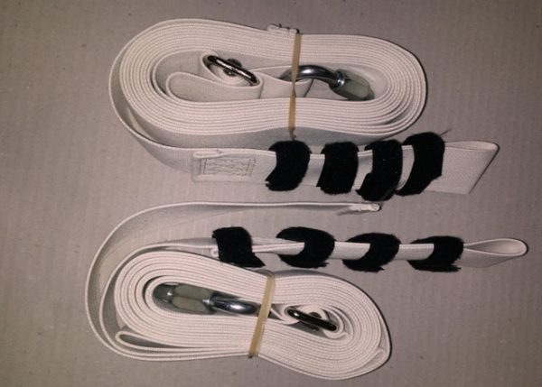 Aerial straps x 2 - Adjustable from 5m to 10m width 5cm - white